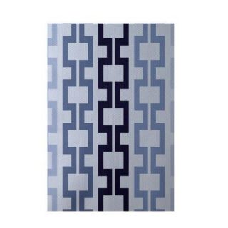 E By Design Geometric Blue Indoor/Outdoor Area Rug