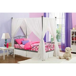 Canopy Twin Metal Bed, Multiple Colors