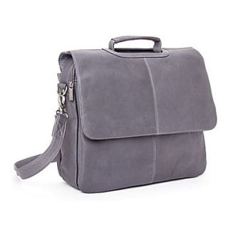 Le Donne Leather Laptop Briefcase; Gray