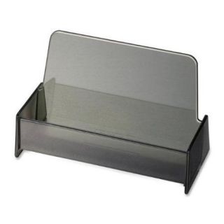 Oic Broad Base Business Card Holder   1.9" X 3.9" X 2.4"   Plastic   1 Each   Smoke (OIC97833)