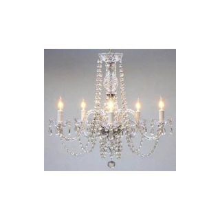 Light Crystal Chandelier with Swag Plug in Kit by Harrison Lane
