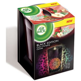 Air Wick Black Edition Color Changing Candle, Apple Cinnamon Medley Scent, 4.23 oz.