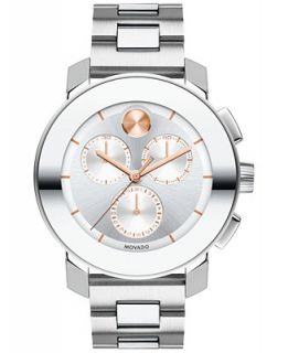 Movado Womens Swiss Chronograph BOLD Stainless Steel Bracelet Watch