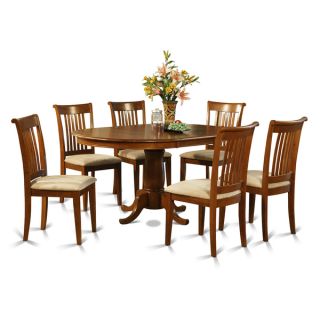 piece Oval Dining Table with Leaf and 6 Dining Chairs   17410259