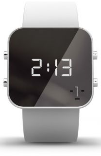1:Face Hunger Square Digital Silicone Strap Watch, 38mm