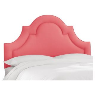 Skyline King Arched Border Headboard   Linen Coral