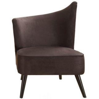 Armen Living Elegant Left Flaired Back Accent Chair in Black   LC2132MFBLLE