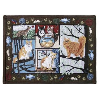 Park B Smith Ltd PB Paws & Co. Woodland Cat Days Tapestry Indoor/Outdoor Area Rug