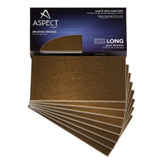 Aspect Long Grain 6 x 3 Metal Tile in Brushed Bronze Kit