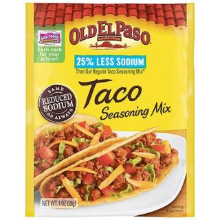 Old El Paso? 25% Less Sodium Taco Seasoning Mix 1 oz. Packet