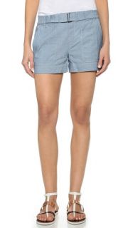 Vince Belted Chambray Shorts