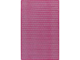 2' x 3' Land of Peace Hot Pink and Slate Gray Hand Woven Wool Area Throw Rug