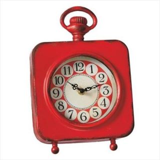 Pack of 2 Retro Style Distressed Hot Red Desk Clock 11.25"