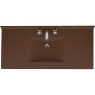 Swanstone Contour 43 in. Solid Surface Vanity Top in Acron with Acorn Basin DISCONTINUED CV2243 123