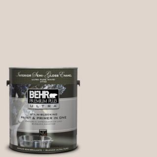 BEHR Premium Plus Ultra 1 gal. #N230 1 Castle Beige Semi Gloss Enamel Interior Paint 375001