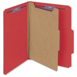Smead 13731 Bright Red Colored Pressboard Classification Folders With Safeshield Fasteners   Letter   8.50" X 11"   2" Expansion   2 Fastener   2" Folder Fastener Capacity   2/5 Tab Cut   Right Of