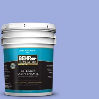 BEHR Premium Plus 5 gal. #P540 4 Lavender Sky Satin Enamel Exterior Paint 905005