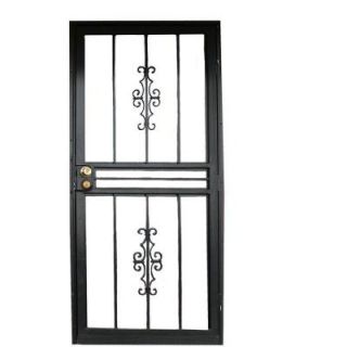 Grisham 30 in. x 80 in. 501 Series Genesis Steel Black Prehung Security Door 50151