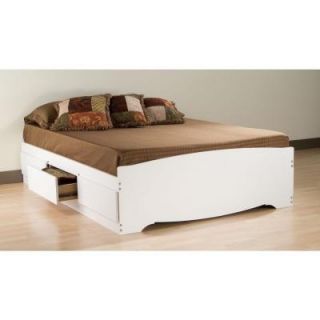 Prepac Monterey Queen 6 Drawer Platform Storage Bed in White WBQ 6200 3K
