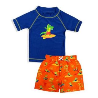 Jump'N Splash Little Boys Dino Surfin' Rash Guard Accessories Set 3T