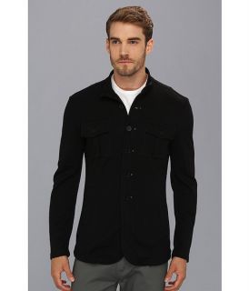 john varvatos luxe button front knit jacket black