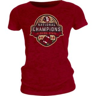 Florida State Seminoles (FSU) 2013 BCS National Champions Ladies Burnout T Shirt   Garnet