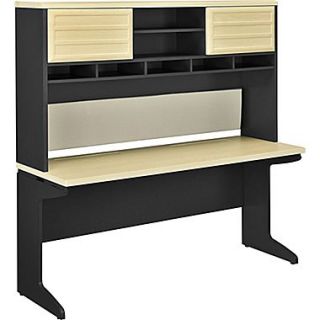 Altra Furniture Benjamin 9847096 65 Engineered Wood Credenza Desk, Natural/Gray