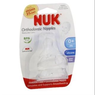 NUK Silicone Orthodontic Slow Flow Nipples 2 ea (Pack of 3)