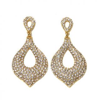 Real Collectibles by Adrienne® Pavé Crystal Open Pear Shaped Drop Ea   7799388