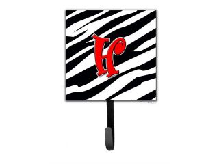 Letter H Initial Monogram   Zebra Red Leash Holder or Key Hook