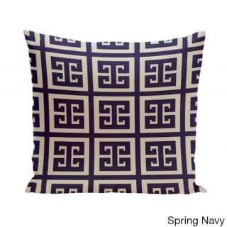 18 x 18 inch Latte Large Greek Key Print Geometric Decorative Pillow