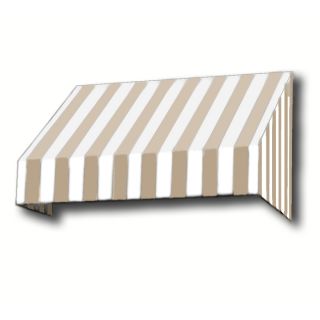 Awntech 304.5 in Wide x 36 in Projection Tan/White Stripe Slope Window/Door Awning