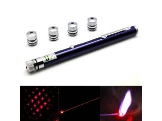 4mw 650nm Red Beam Laser Stage Pen with 5 Different Laser Light Patterns, Built in Battery (Purple)