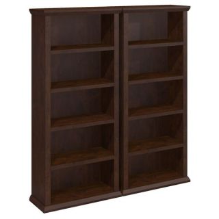 Bush Furniture Yorktown Collection 5 shelf Wooden Bookcase (Set of 2