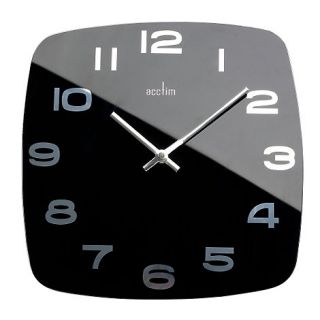 Acctim Black square glass wall clock