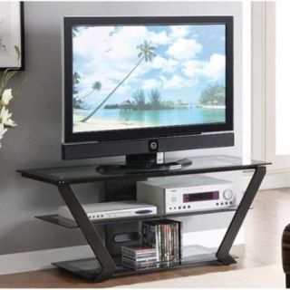 Coaster 50" TV Stand in Black with Metal Base