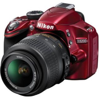 Used Nikon D3200 DSLR Camera with 18 55mm Lens (Red) 25496B