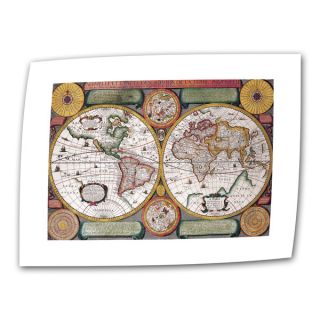 Jean Boisseauc Map of the World Gallery wrapped Canvas