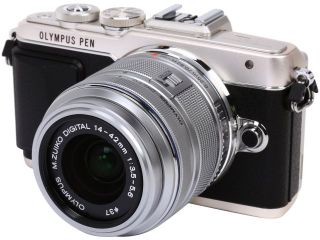 OLYMPUS PEN E PL7 V205071SU000 Silver 16.1MP 3.0" 1037K Touch LCD Micro Four Thirds Interchangeable Lens System Camera with M.Zuiko 14 42mm f3.5 5.6 II R Lens
