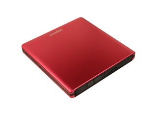 Pawtec External USB 3.0 Aluminum 8X DVD RW Writer Optical Drive with Lightscribe (Red)