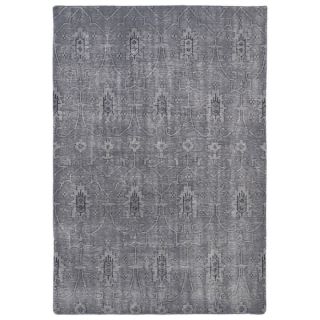 Hand Knotted Vintage Replica Black Wool Rug (80 x 100)