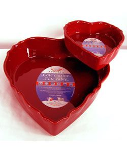 French Ceramic Red Heart Bakeware Set  ™ Shopping   Great