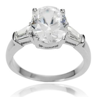 Journee Collection Sterling Silver Oval White Cubic Zirconia Bridal