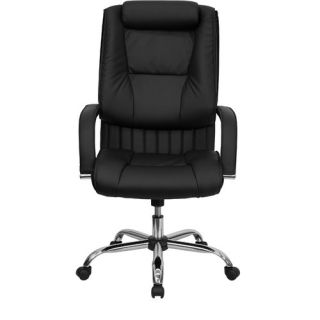 Flash Furniture High Back Leather Executive Chair with Rolled Headrest