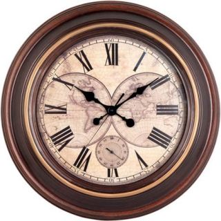 Better Homes and Gardens 23" Round Map Dial Clock with Sub Dial