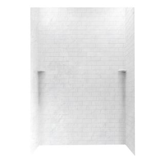 Swanstone Tundra Solid Surface Shower Wall Surround Side and Back Panels (Common: 62 in x 36 in; Actual: 96 in x 62 in x 36 in)