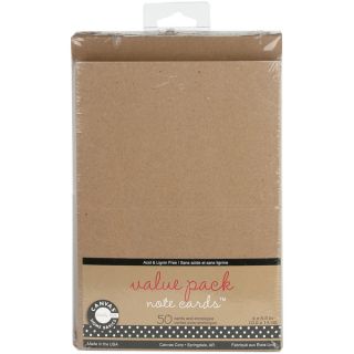 Value Pack Cards & Envelopes 4inX5.5in 50/Pkg Kraft