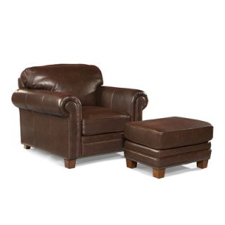 Palatial Furniture Hillsboro Leather Arm Chair and Ottoman