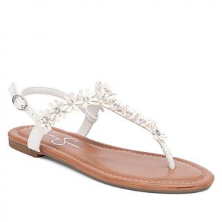 Jessica Simpson "Riel" Jeweled Flower T Strap Sandals   8009648