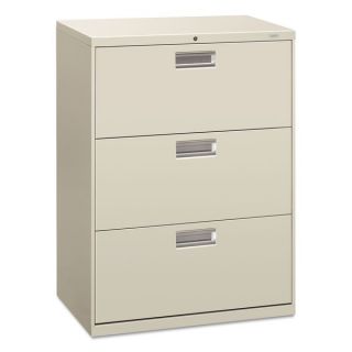 HON 600 Series 30 Inch Wide Three Drawer Charcoal Lateral File Cabinet